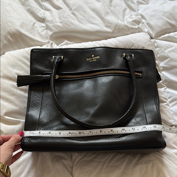 kate spade Handbags - Kate Spade Black Tote with Glossy Finish and Structured Design